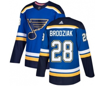 Men's Adidas St. Louis Blues #28 Kyle Brodziak Blue Home Authentic Stitched NHL Jersey