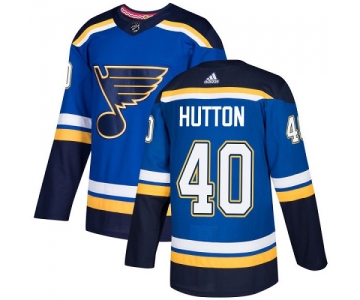 Men's Adidas St. Louis Blues #40 Carter Hutton Blue Home Authentic Stitched NHL Jersey
