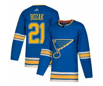 Men's Authentic St. Louis Blues #21 Tyler Bozak Blue Alternate Official Adidas Jersey