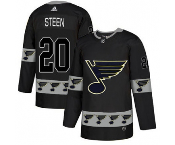Men's St. Louis Blues #20 Alexander Steen Black Team Logos Fashion Adidas Jersey