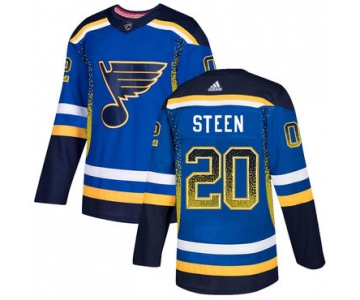 Men's St. Louis Blues #20 Alexander Steen Royal Drift Fashion Adidas Jersey