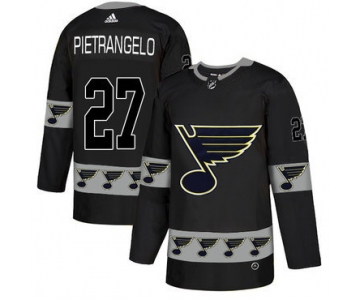 Men's St. Louis Blues #27 Alex Pietrangelo Black Team Logos Fashion Adidas Jersey