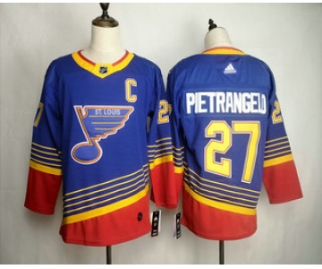 Men's St. Louis Blues #27 Alex Pietrangelo Blue Adidas Stitched NHL Throwback Jersey