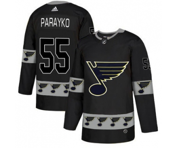 Men's St. Louis Blues #55 Colton Parayko Black Team Logos Fashion Adidas Jersey