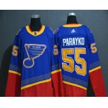 Men's St. Louis Blues #55 Colton Parayko Blue Adidas Stitched NHL Throwback Jersey