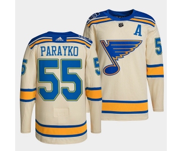 Men's St. Louis Blues #55 Colton Parayko Cream 2022 Winter Classic Stitched Jersey