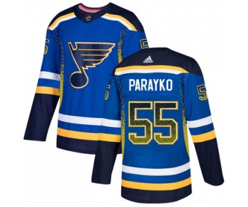Men's St. Louis Blues #55 Colton Parayko Royal Drift Fashion Adidas Jersey