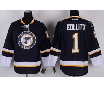 St. Louis Blues #1 Brian Elliott Navy Blue Third Jersey