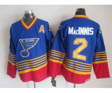 St. Louis Blues #2 Al MacInnis 1995 Blue Throwback CCM Jersey