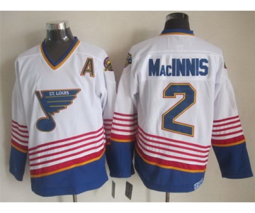 St. Louis Blues #2 Al MacInnis 1995 White Throwback CCM Jersey
