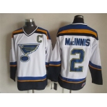 St. Louis Blues #2 Al MacInnis 2014 White Throwback CCM Jersey
