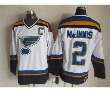 St. Louis Blues #2 Al MacInnis 2014 White Throwback CCM Jersey