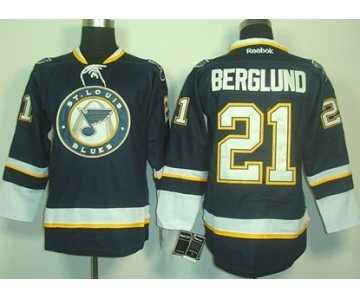 St. Louis Blues #21 Patrik Berglund Navy Blue Third Jersey