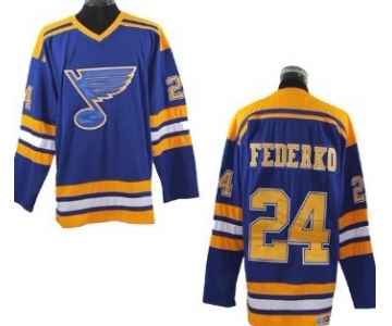 St. Louis Blues #24 Bernie Federko Blue Throwback CCM Jersey