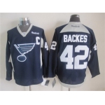 St. Louis Blues #42 David Backes 2014 Training Navy Blue Jersey