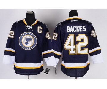 St. Louis Blues #42 David Backes Navy Blue Third Jersey