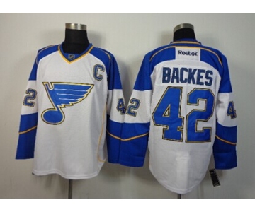 St. Louis Blues #42 David Backes White Jersey