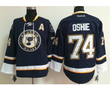 St. Louis Blues #74 T.J. Oshie Navy Blue Third Jersey