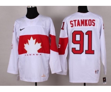 2014 Olympics Canada #91 Steven Stamkos White Jersey