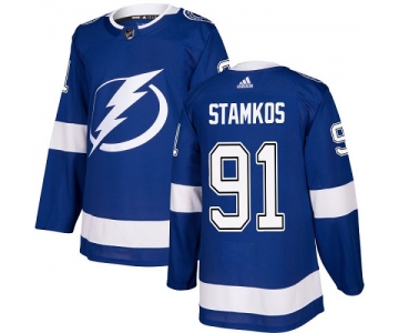 Adidas Lightning #91 Steven Stamkos Blue Home Authentic Stitched NHL Jersey