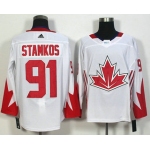 Men's Team Canada #91 Steven Stamkos White 2016 World Cup of Hockey Game Jersey