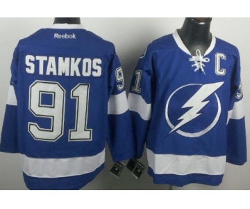 Tampa Bay Lightning #91 Steven Stamkos New Blue Jersey