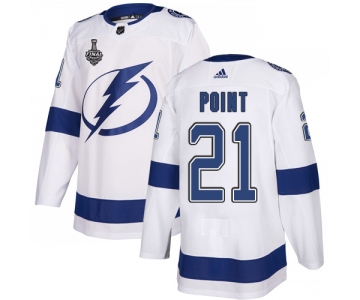 Adidas Lightning #21 Brayden Point White Road Authentic 2020 Stanley Cup Final Stitched NHL Jersey