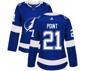 Adidas Tampa Bay Lightning #21 Brayden Point Blue Home Authentic Women's Stitched NHL Jersey