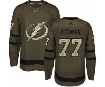 Adidas Lightning #77 Victor Hedman Green Salute to Service Stitched NHL Jersey