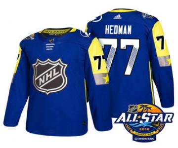 Men's Tampa Bay Lightning #77 Victor Hedman Blue 2018 NHL All-Star Stitched Ice Hockey Jersey