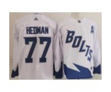 Men's Tampa Bay Lightning #77 Victor Hedman White 2022 Stadium Series Authentic Jersey
