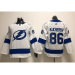 Adidas Tampa Bay Lightning #86 Nikita Kucherov White Road Authentic Stitched Youth NHL Jersey