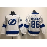 Adidas Tampa Bay Lightning #86 Nikita Kucherov White Road Authentic Stitched Youth NHL Jersey