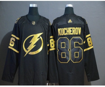 Men's Tampa Bay Lightning #86 Nikita Kucherov Black Golden Adidas Stitched NHL Jersey