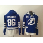 Men's Tampa Bay Lightning #86 Nikita Kucherov Royal Blue Pocket Stitched NHL Old Time Hockey Pullover Hoodie