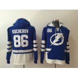 Men's Tampa Bay Lightning #86 Nikita Kucherov Royal Blue Pocket Stitched NHL Old Time Hockey Pullover Hoodie