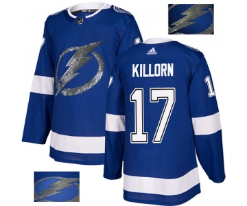 Adidas Lightning #17 Alex Killorn Blue Home Authentic Fashion Gold Stitched NHL Jersey