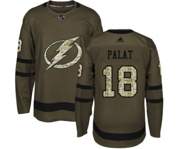 Adidas Lightning #18 Ondrej Palat Green Salute to Service Stitched NHL Jersey