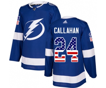 Adidas Lightning #24 Ryan Callahan Blue Home Authentic USA Flag Stitched NHL Jersey