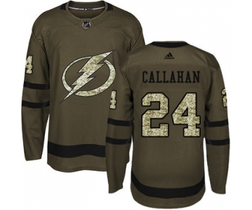 Adidas Lightning #24 Ryan Callahan Green Salute to Service Stitched NHL Jersey