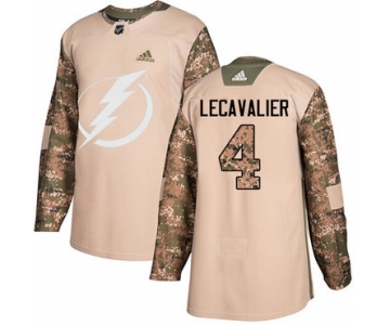 Adidas Lightning #4 Vincent Lecavalier Camo Authentic 2017 Veterans Day Stitched NHL Jersey