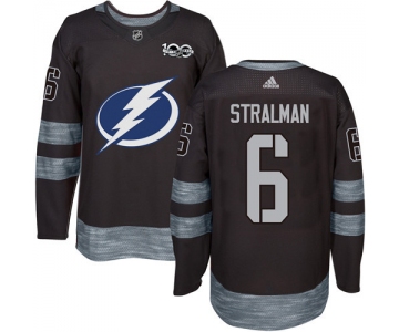 Adidas Lightning #6 Anton Stralman Black 1917-2017 100th Anniversary Stitched NHL Jersey