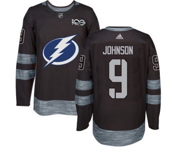 Adidas Lightning #9 Tyler Johnson Black 1917-2017 100th Anniversary Stitched NHL Jersey