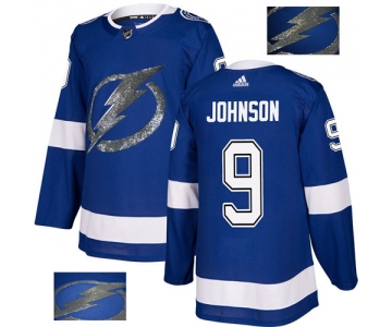 Adidas Lightning #9 Tyler Johnson Blue Home Authentic Fashion Gold Stitched NHL Jersey