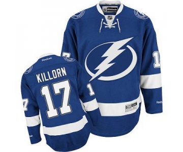Men's Reebok Tampa Bay Lightning #17 Alex Killorn Premier Blue Home NHL Jersey - Men's Size