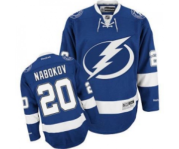 Men's Reebok Tampa Bay Lightning #20 Evgeni Nabokov Blue Home NHL Jersey