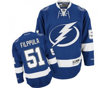 Men's Reebok Tampa Bay Lightning #51 Valtteri Filppula Blue Home NHL Jersey