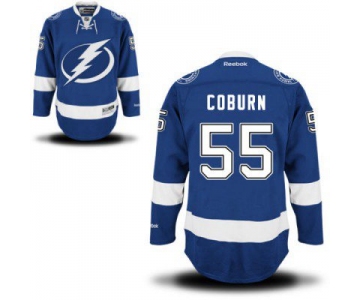 Men's Reebok Tampa Bay Lightning #55  Braydon Coburn Premier Royal Blue Home NHL Jersey