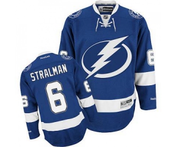 Men's Reebok Tampa Bay Lightning #6 Anton Stralman Royal Blue Home NHL Jersey