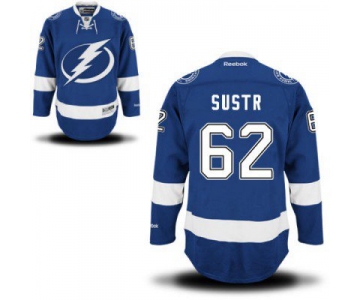 Men's Reebok Tampa Bay Lightning #62 Andrej Sustr Royal Blue Home NHL Jersey